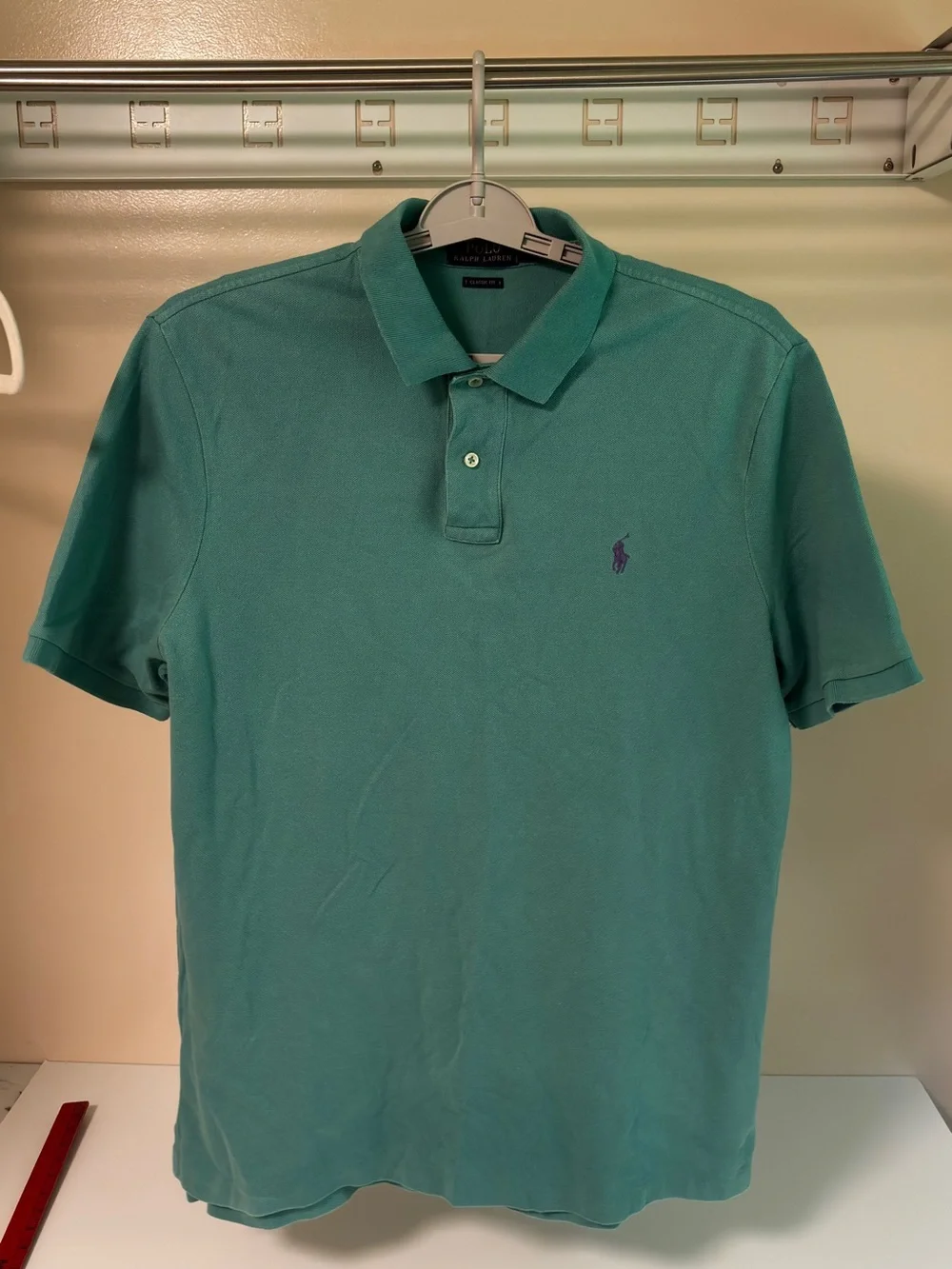 Ralph Lauren Men’s Teal Polo with Purple Pony
